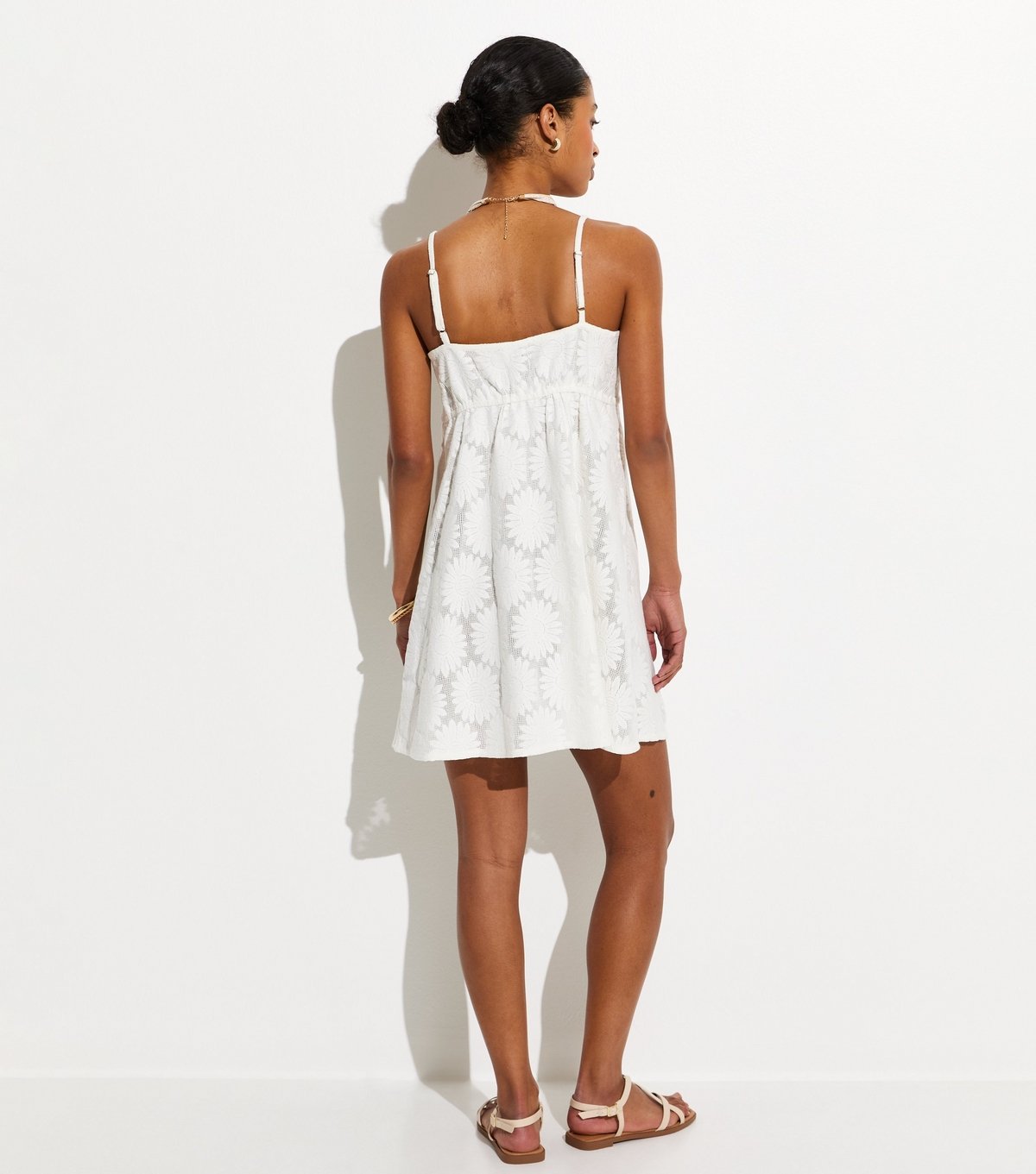 New Look Women's White Floral Lace Beach Mini Dress New Look - 4