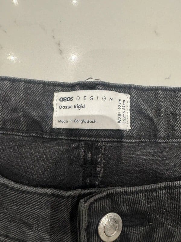 ASOS Design Charcoal Grey Classic Rigid Fit Jeans