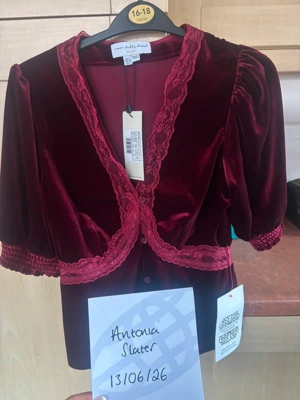 Never Fully Dressed Never fully dressed burgundy velvet top size 6 BNWT