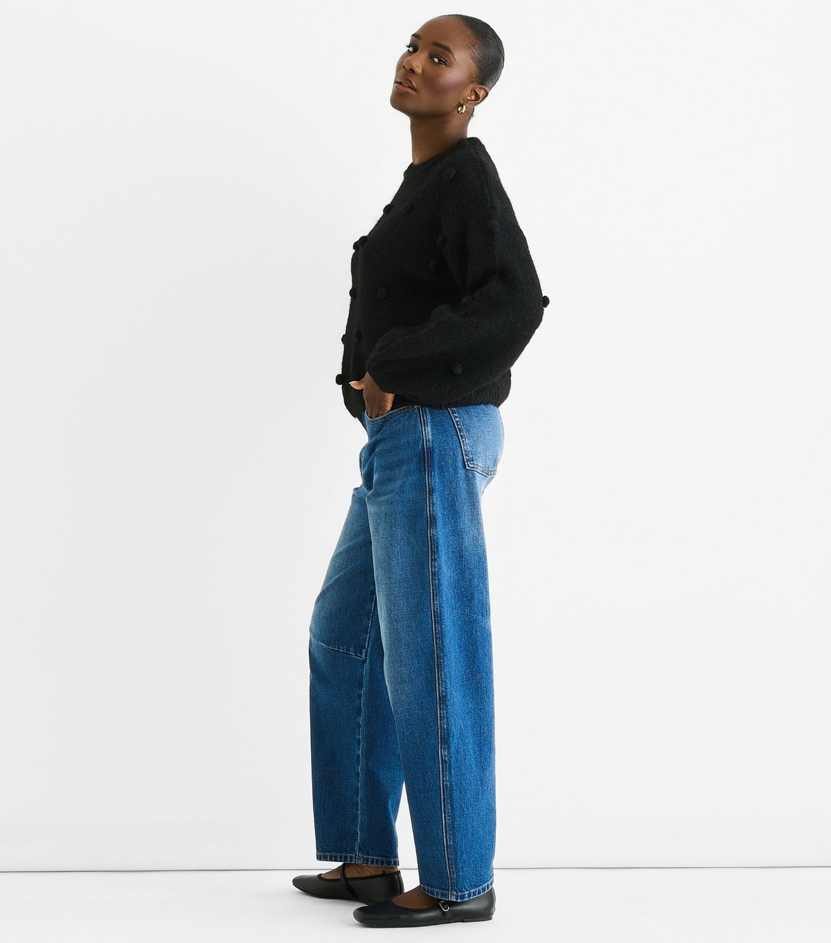 Gini London Women's Black Bobble Applique Jumper Gini London New Look - 3