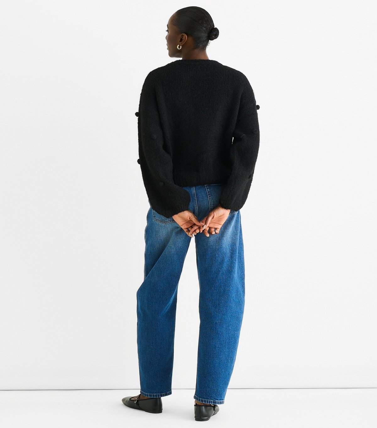 Gini London Women's Black Bobble Applique Jumper Gini London New Look - 4