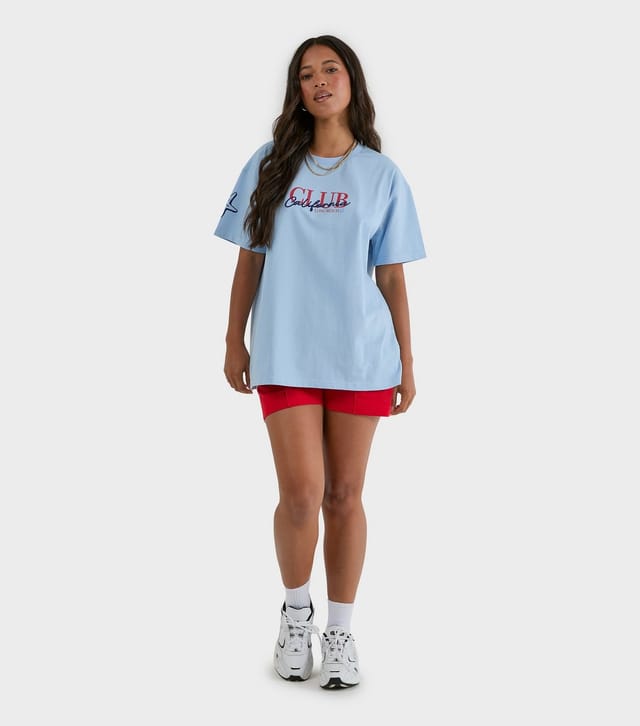 Skinnydip Women's Light Blue Cotton Beach Club Oversized T-Shirt Skinnydip New Look - 2