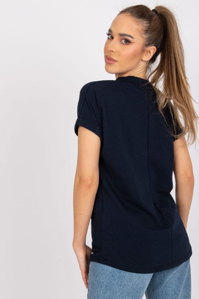 Love Lace Love Lace Women's Everyday Basic Short Sleeve T-Shirt in Navy - 3