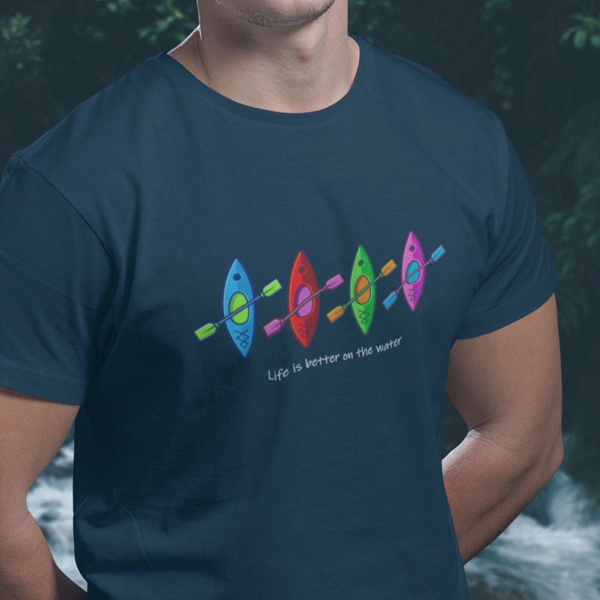 Bad Zebedee Bad Zebedee Men's Kayak Colours T-Shirt in Navy