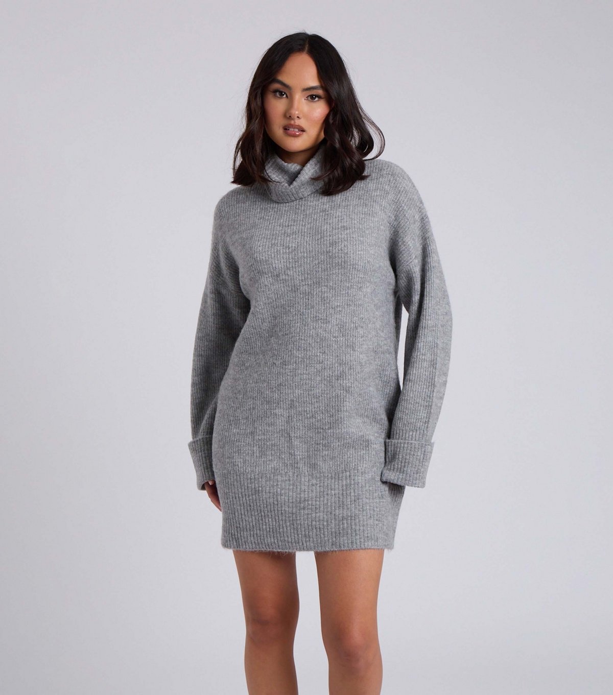 Urban Bliss Women's Grey Roll Neck Knit Mini Dress Urban Bliss New Look - 2