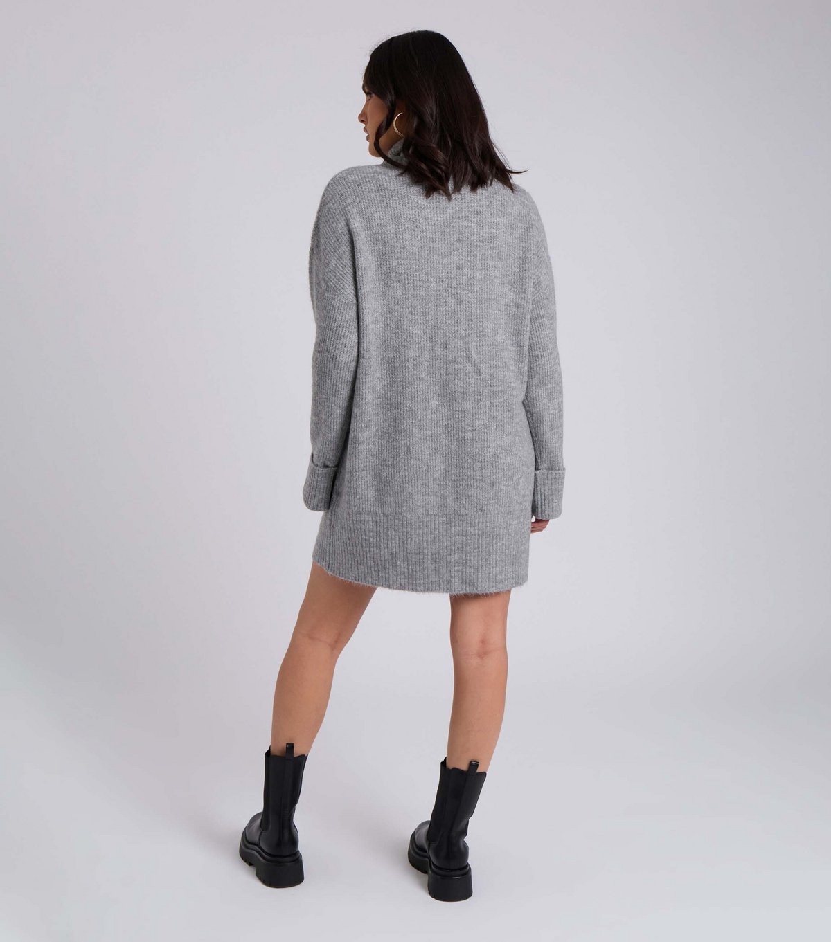 Urban Bliss Women's Grey Roll Neck Knit Mini Dress Urban Bliss New Look - 4