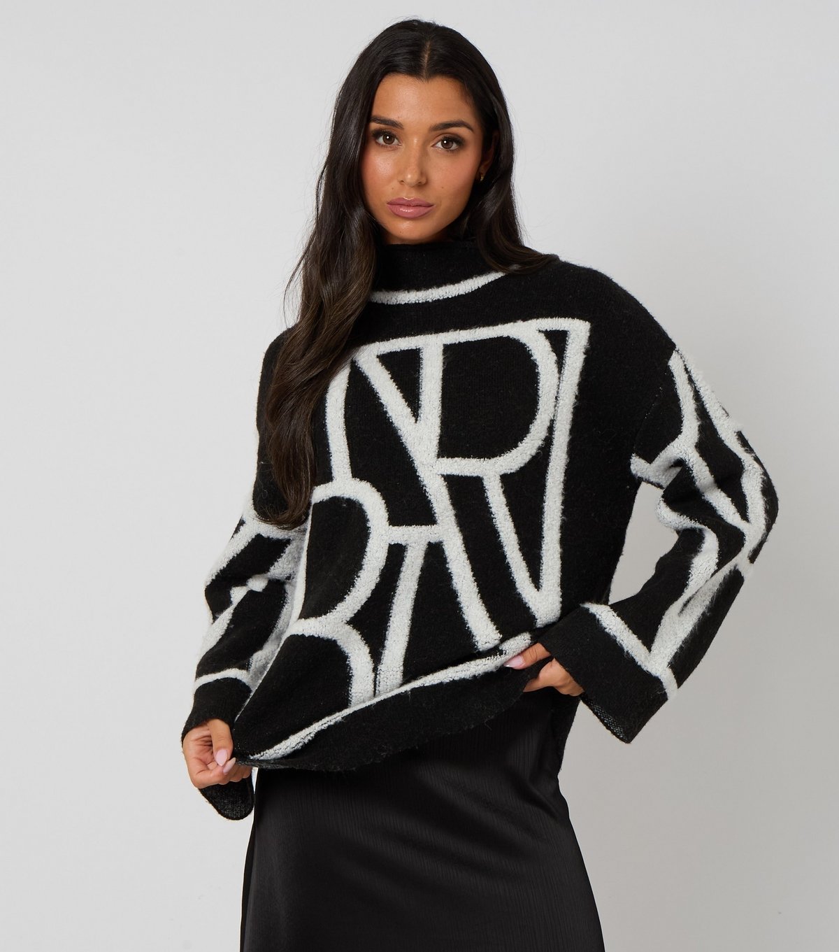 Urban Bliss Women's Black Abstract Slogan Jumper Urban Bliss New Look - 2