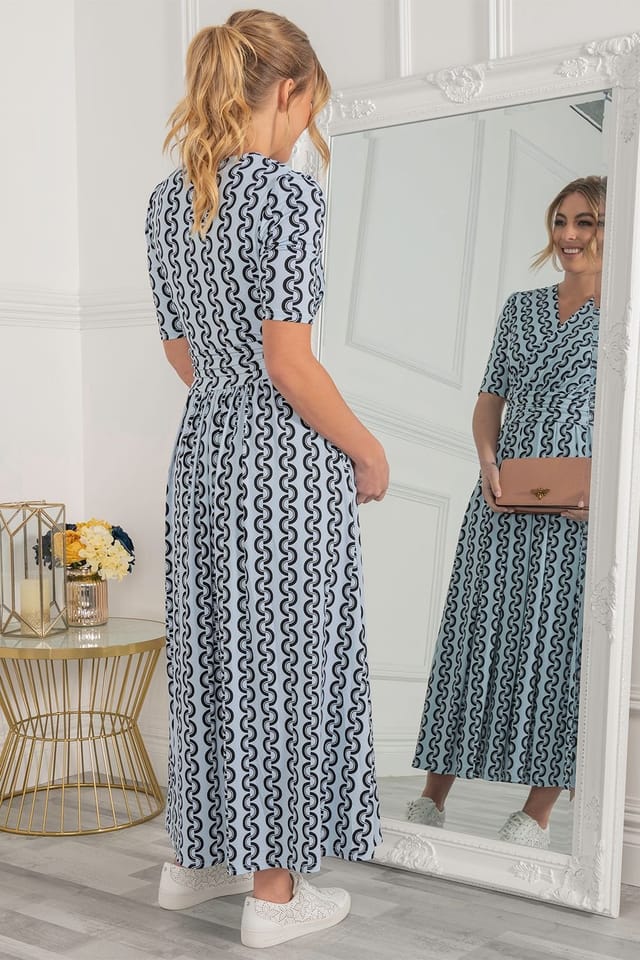 Jolie Moi Jolie Moi Women's Genesis Wrap Front Maxi Dress in Light Blue - 2