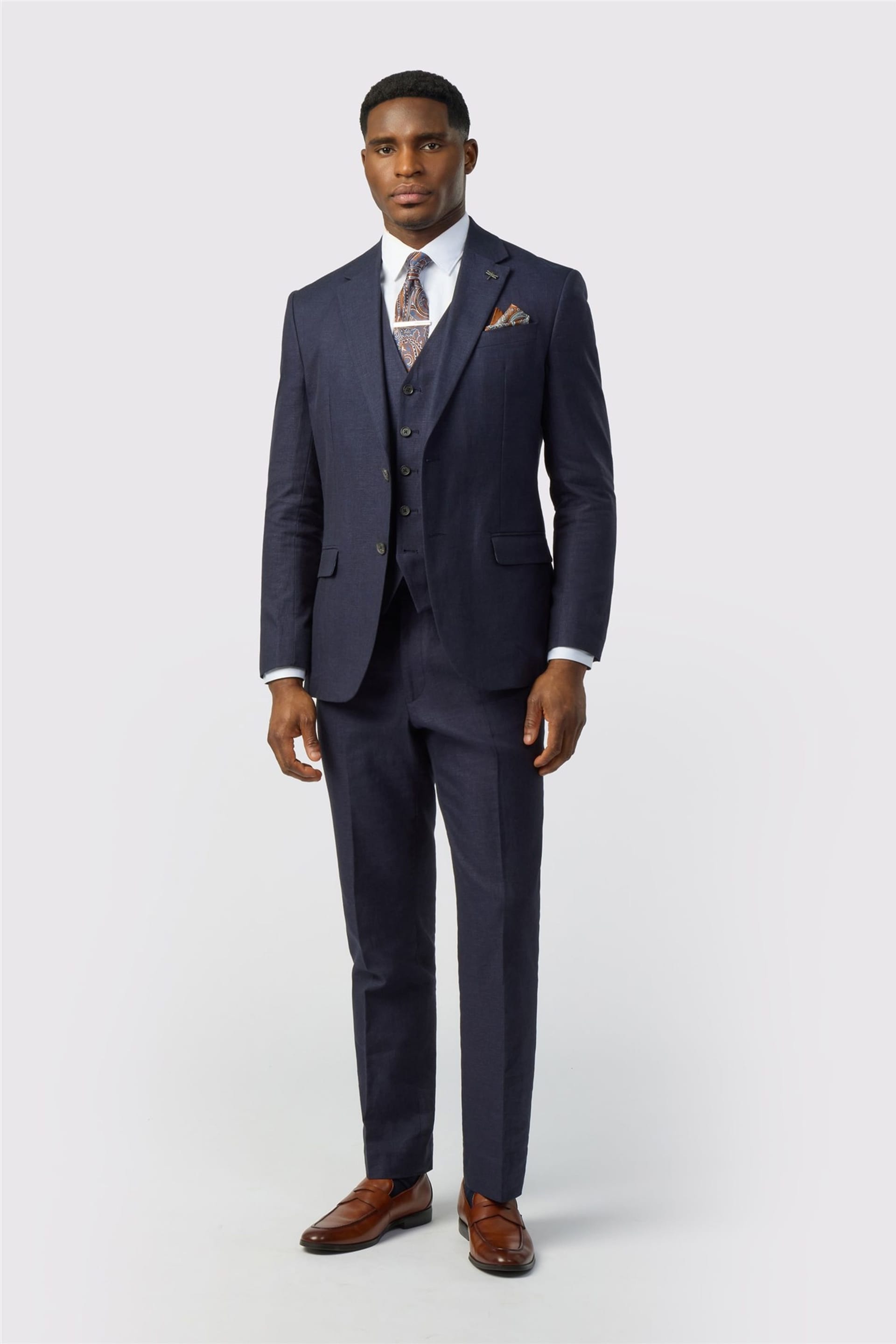 Ted Baker Ted Baker Men's Single Breasted Two Button Tailored Suit Jacket in Dark Blue - 4