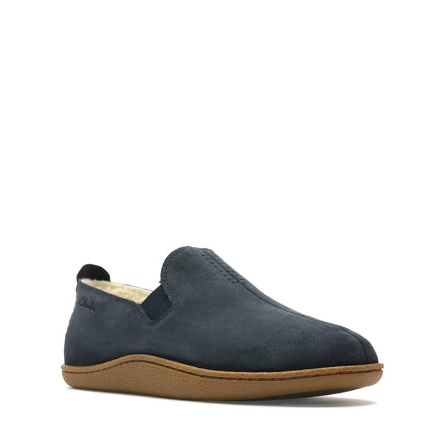 Clarks Clarks Men's Home Mocc Slipper Navy Suede Slip Ons, Slippers in Blue - 2