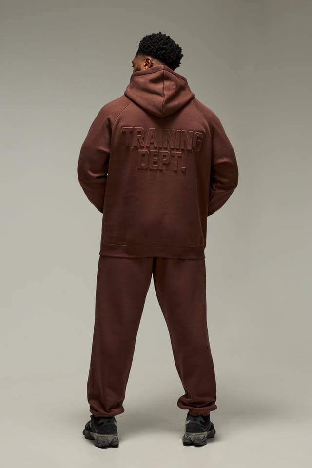 Training Dept. Training Dept. Men's Training Dept Oversized Embossed Hoodie in Chocolate - 2