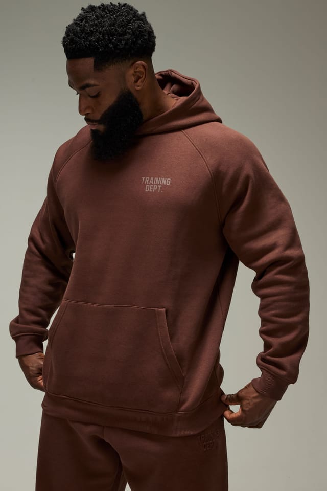 Training Dept. Training Dept. Men's Training Dept Oversized Embossed Hoodie in Chocolate - 3