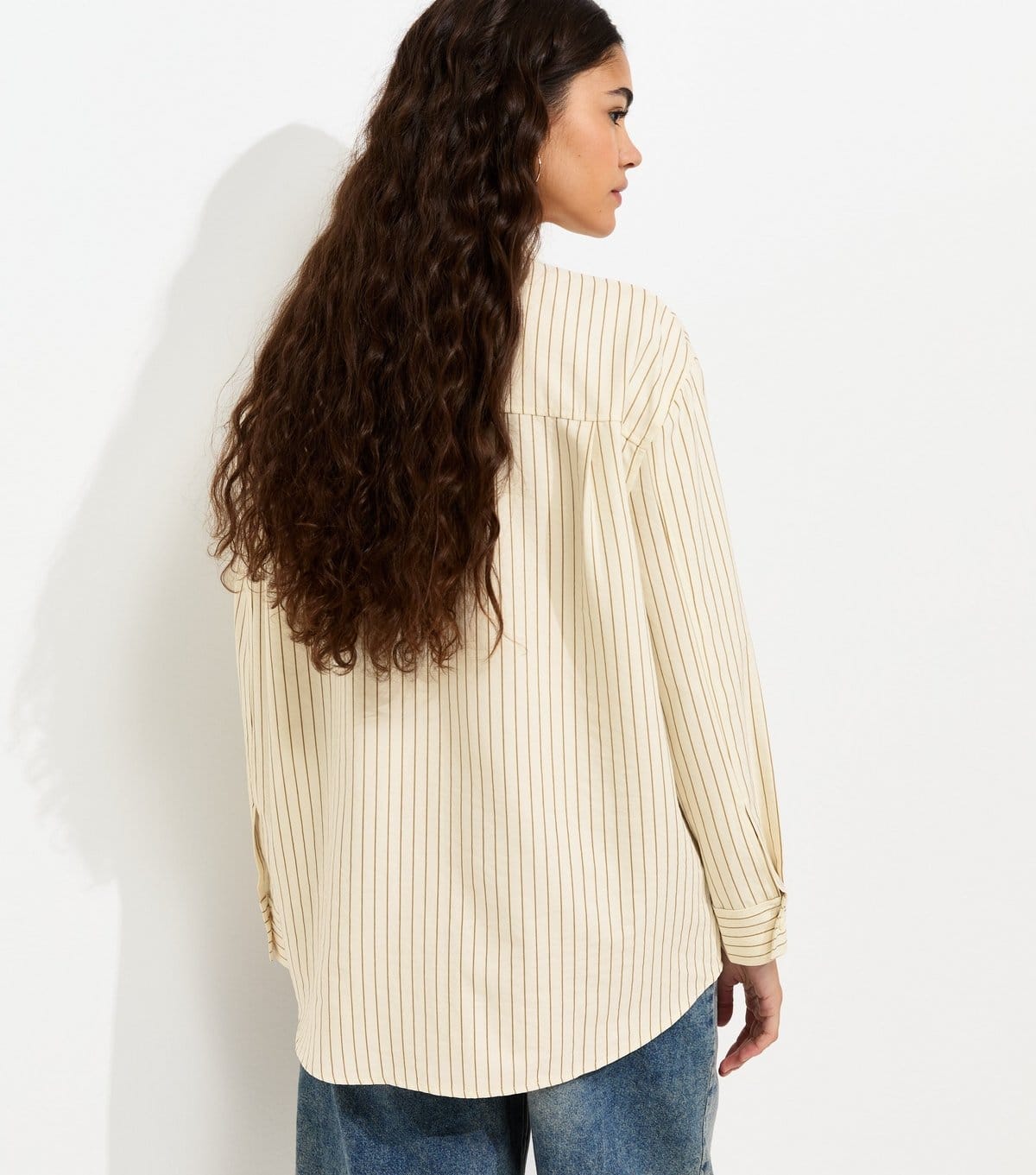 New Look Women's Cream Woven Tie Striped Shirt New Look - 4