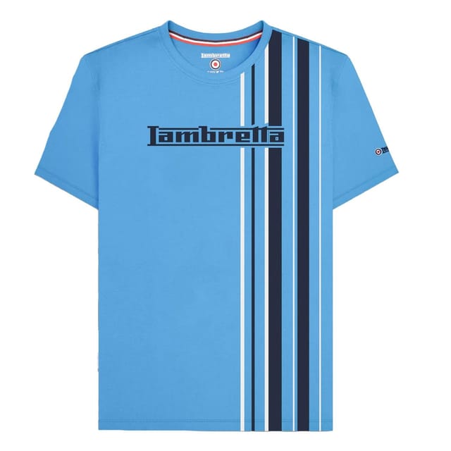 Lambretta Lambretta Men's SS25 Racing Stripe T-Shirt 4XL in Blue - 2