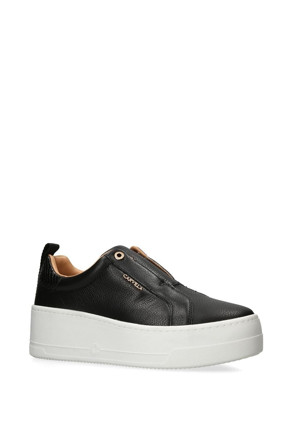 Carvela Carvela Women's 'Connected Laceless' Leather Trainers in Black - 4