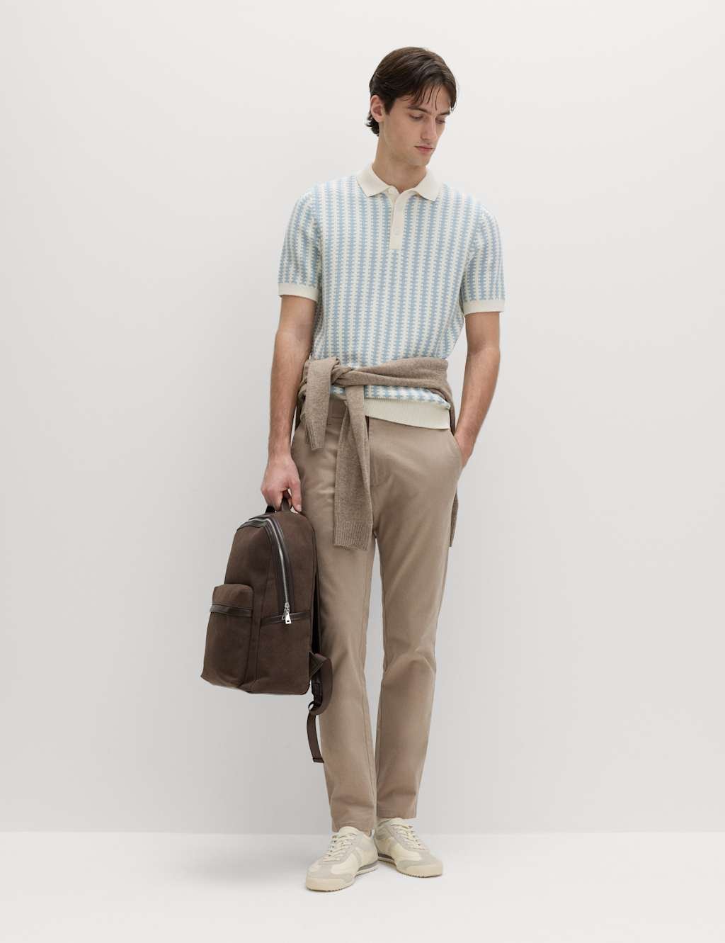 Marks & Spencer M&S Slim Fit Cotton Rich Stretch Chinos Putty - 3