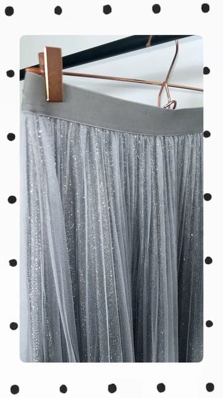 New Look New Look - Grey/Silver Glitter Tulle Skirt