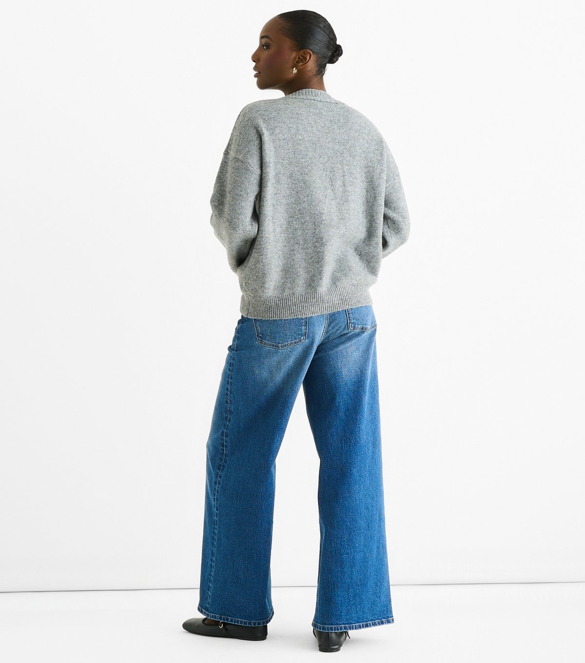 Gini London Women's Grey Floral Embroidered Cardigan Gini London New Look - 4