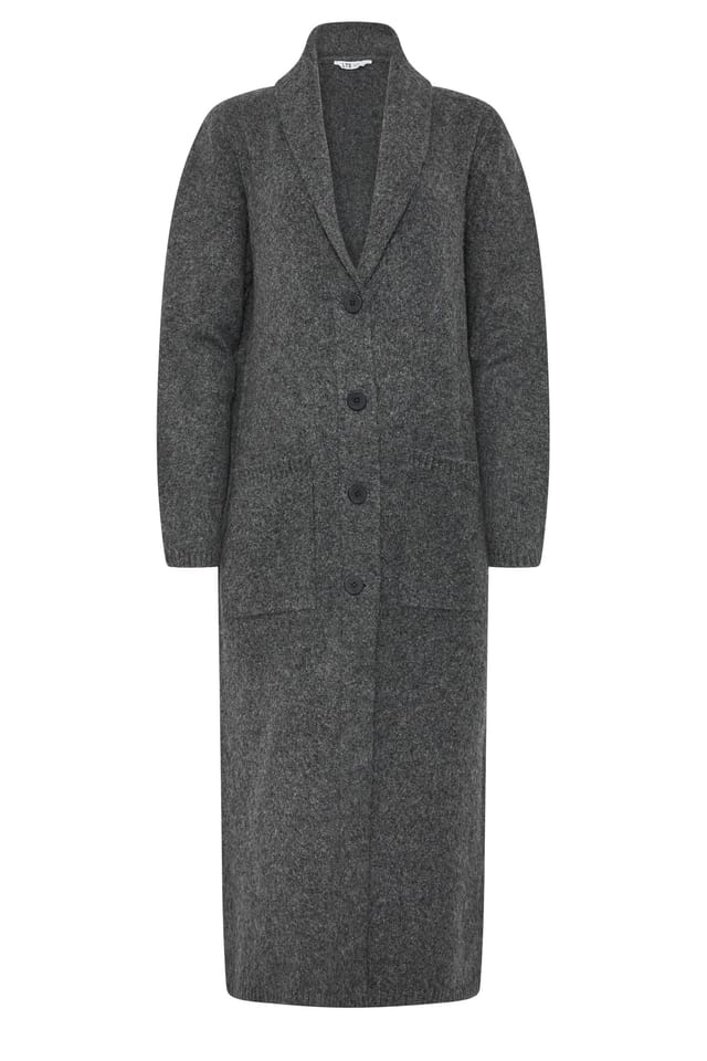 Long Tall Sally Long Tall Sally Women's Tall Knitted Coatigan in Grey - 2