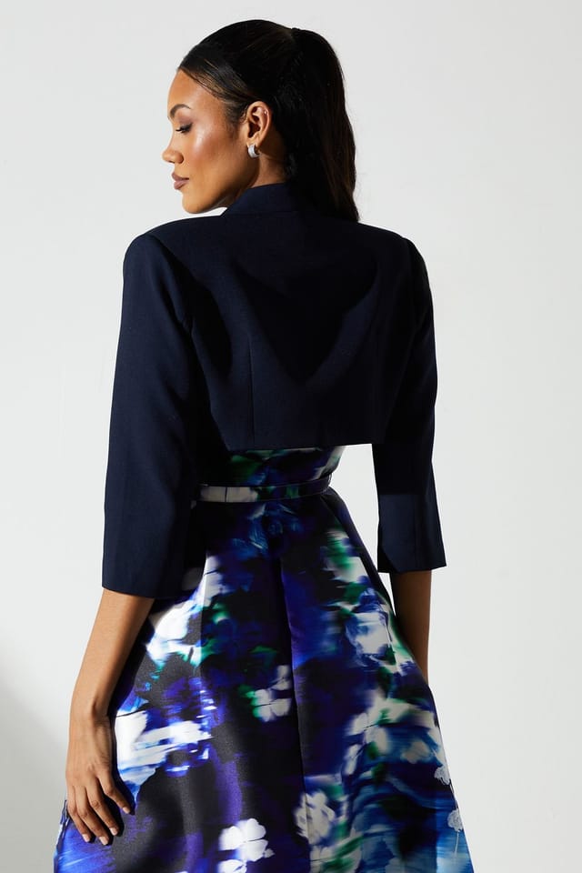 Coast Coast Women's Crop Sleeve Bolero Jacket in Navy - 3