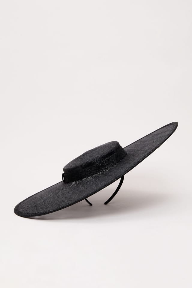 Phase Eight Phase Eight Women's Wide Brim Boater Fascinator in Black - 2