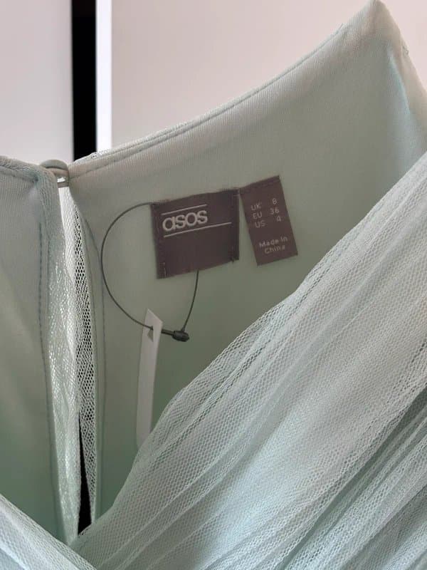ASOS ASOS Bridesmaid Sage Mint Green Tulle Maxi Dress NWT Size 8