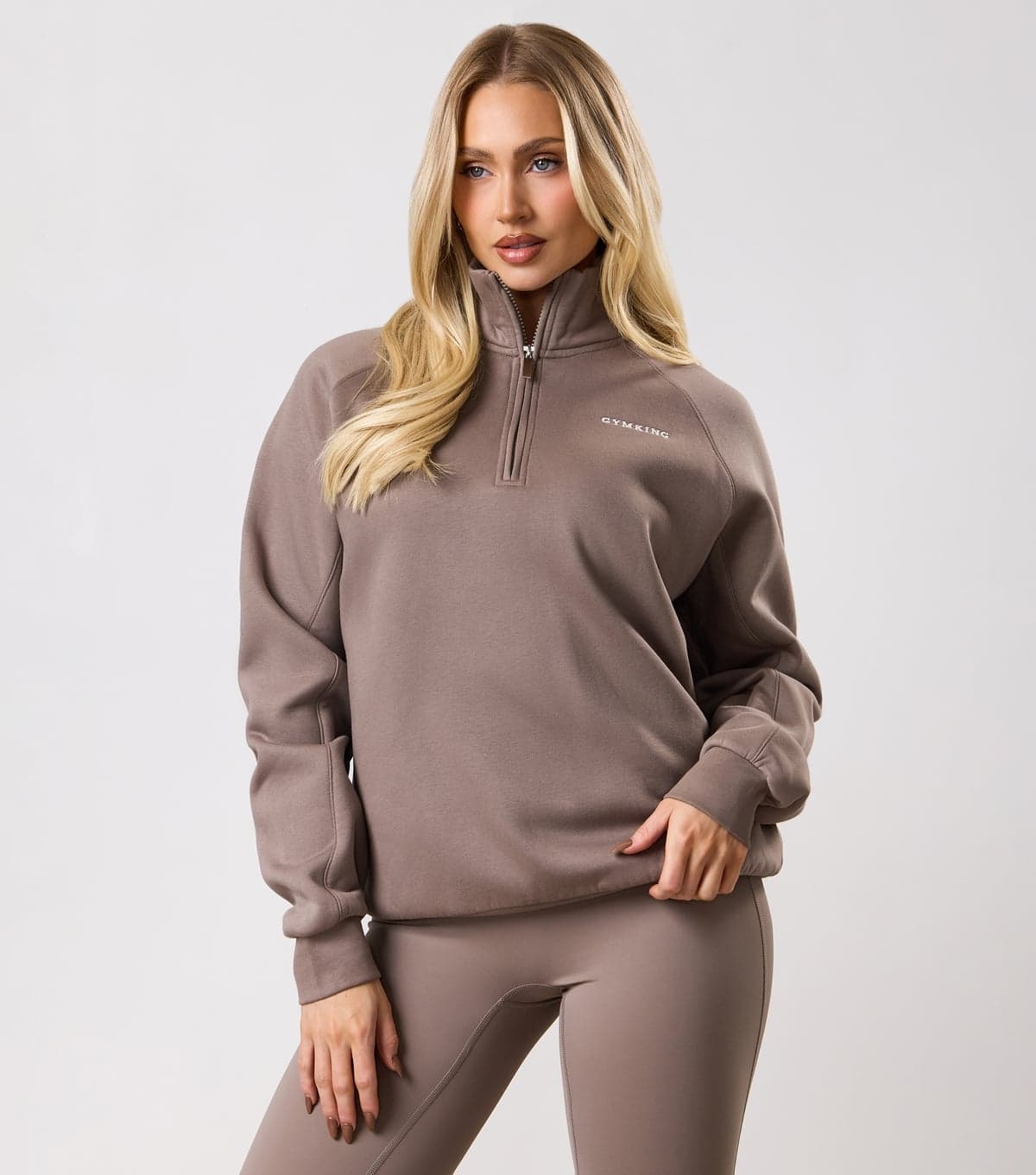 Gym King Gym King Light Brown Quarter Zip Sweatshirt