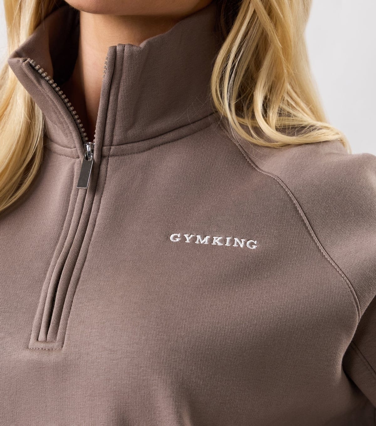 Gym King Women's Light BrownQuarter Zip Sweatshirt Gym King New Look - 4