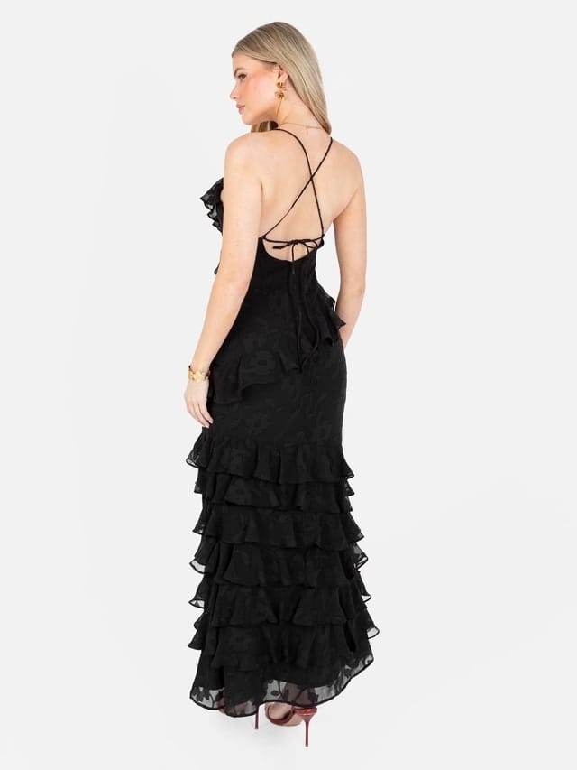 Anaya with Love Anaya with Love Women's Floral Burnout Cami Maxi Dress in Black - 3
