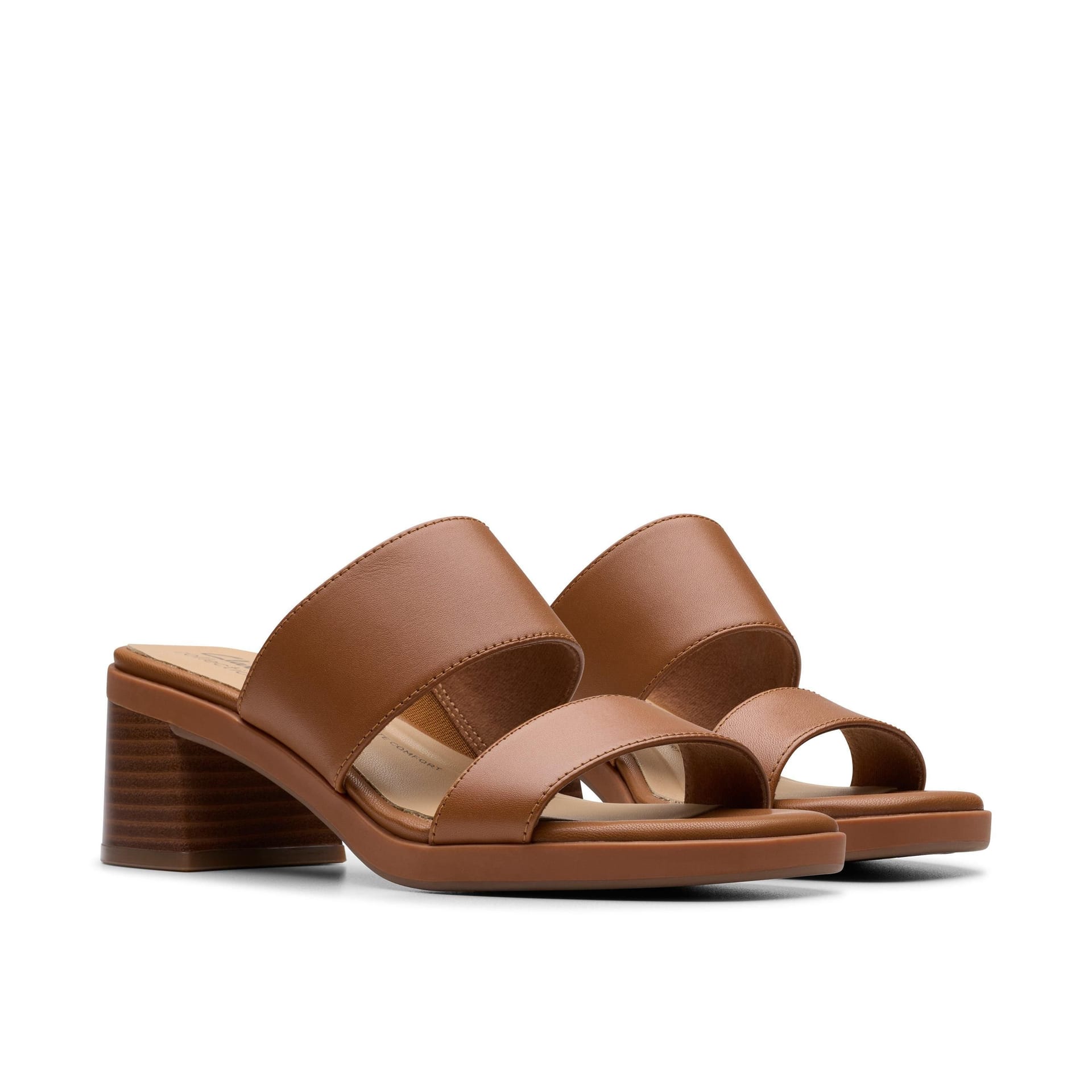 Clarks Clarks Women's Jaylan Dusk Tan Leather Heeled Sandals in Brown - 4