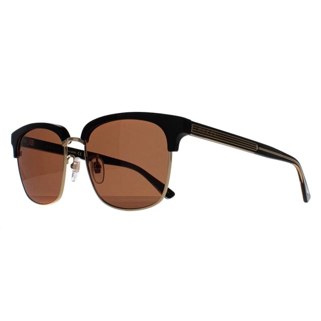 Gucci Gucci Men's Square Black & Gold Brown GG0382S - 2