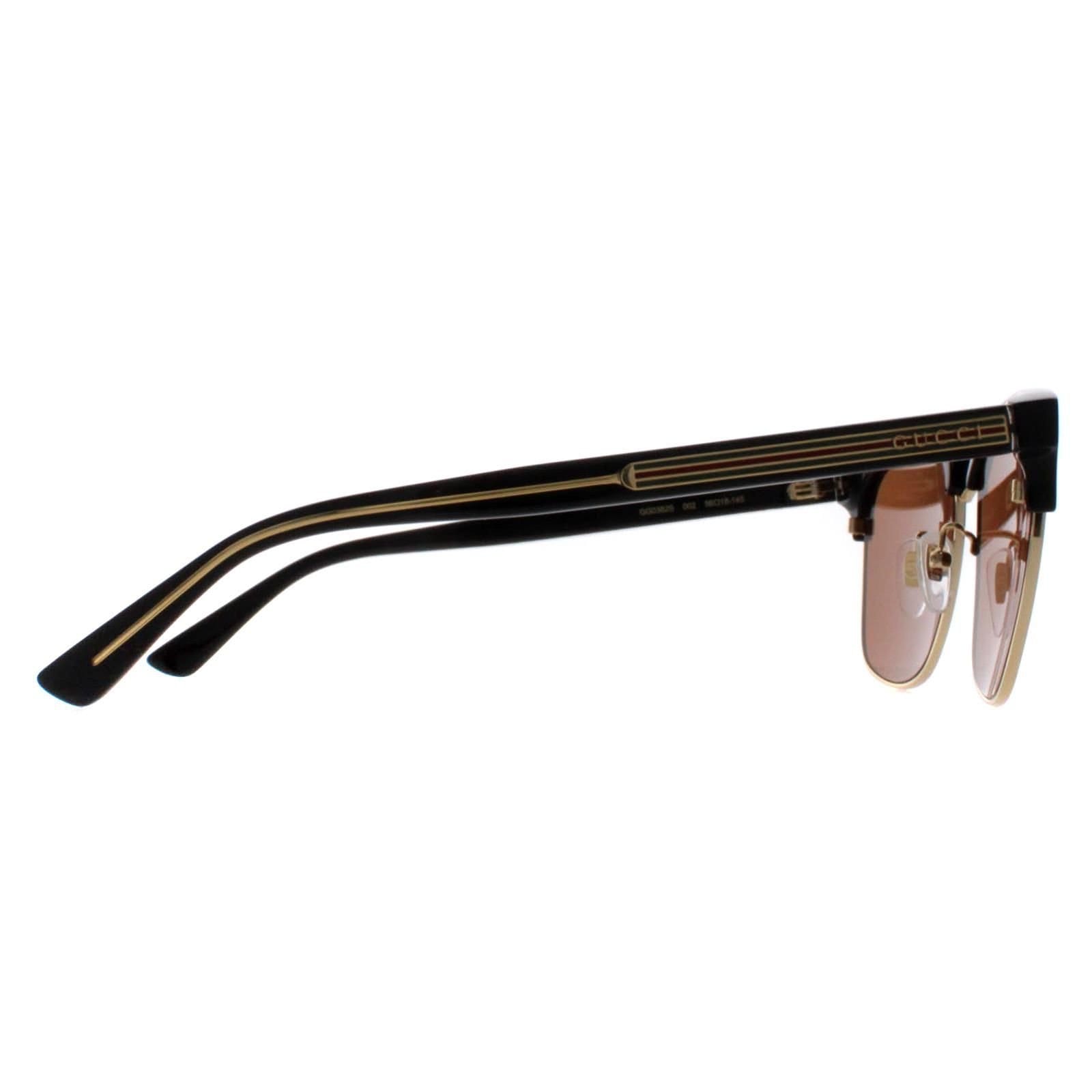 Gucci Gucci Men's Square Black & Gold Brown GG0382S - 4