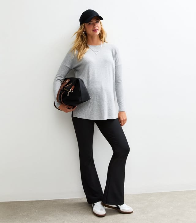 New Look Women's Maternity Black Ribbed Flared Leggings New Look - 3