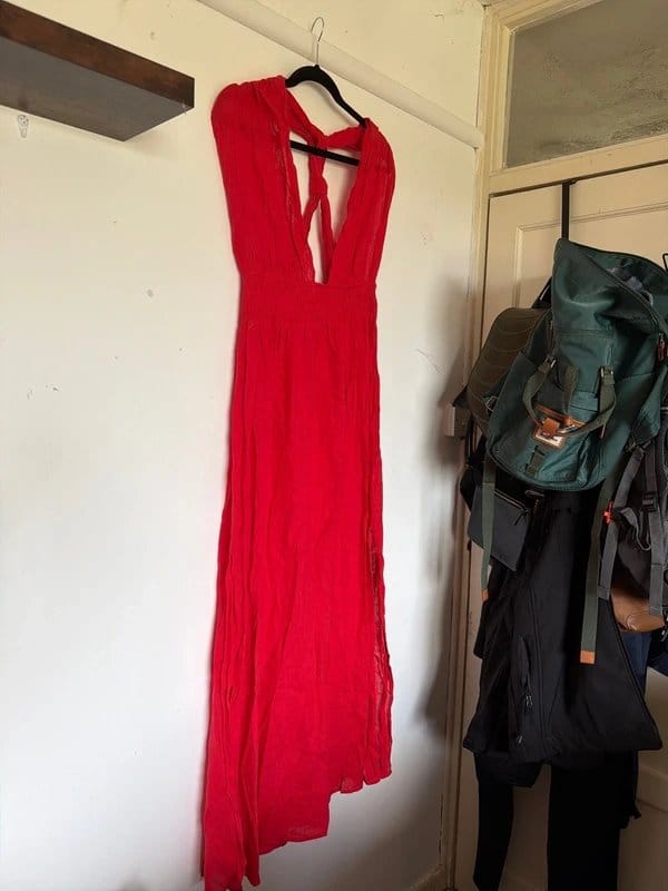 ASOS Red Light Cotton Maxi Dress