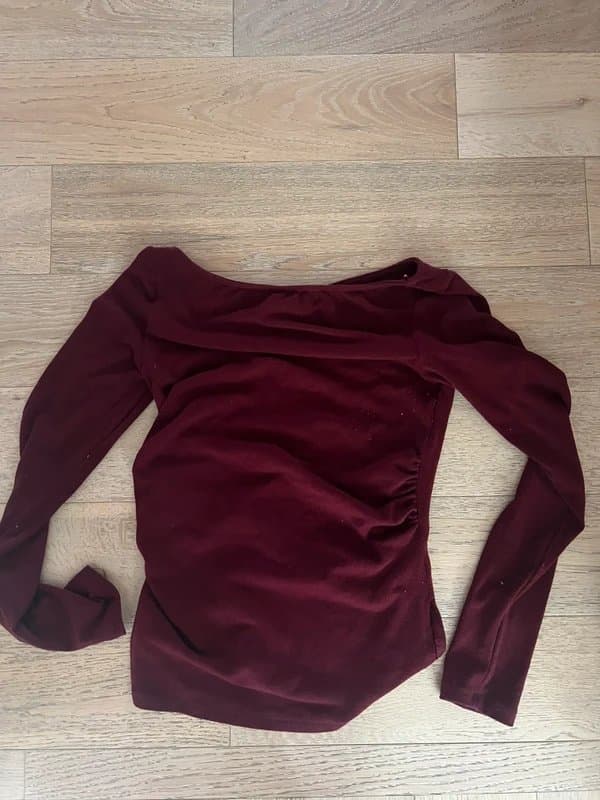Bershka Boatneck ruched long sleeve