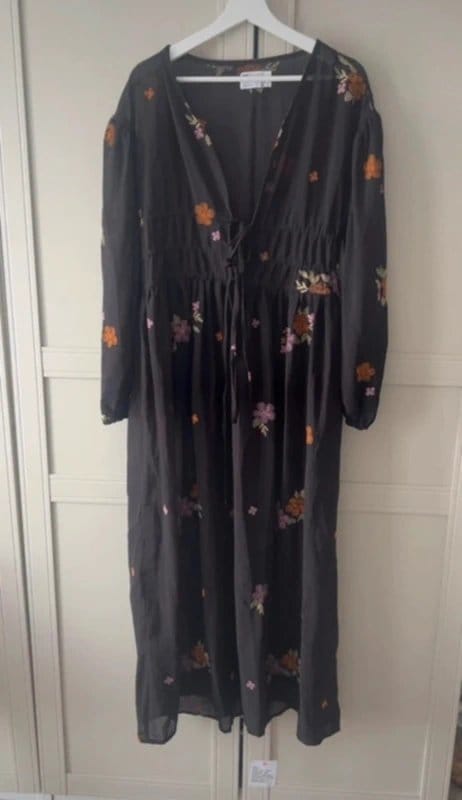 ASOS Black Floral Print Chiffon Maxi Dress