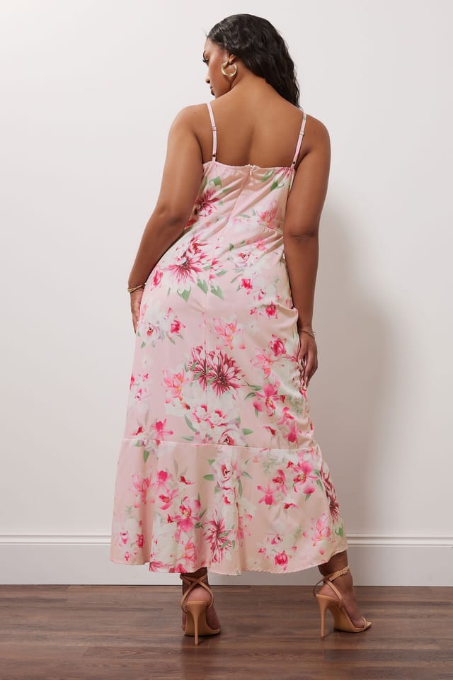 Yours Yours Women's Ruffle Wrap Dress in Pink - 3