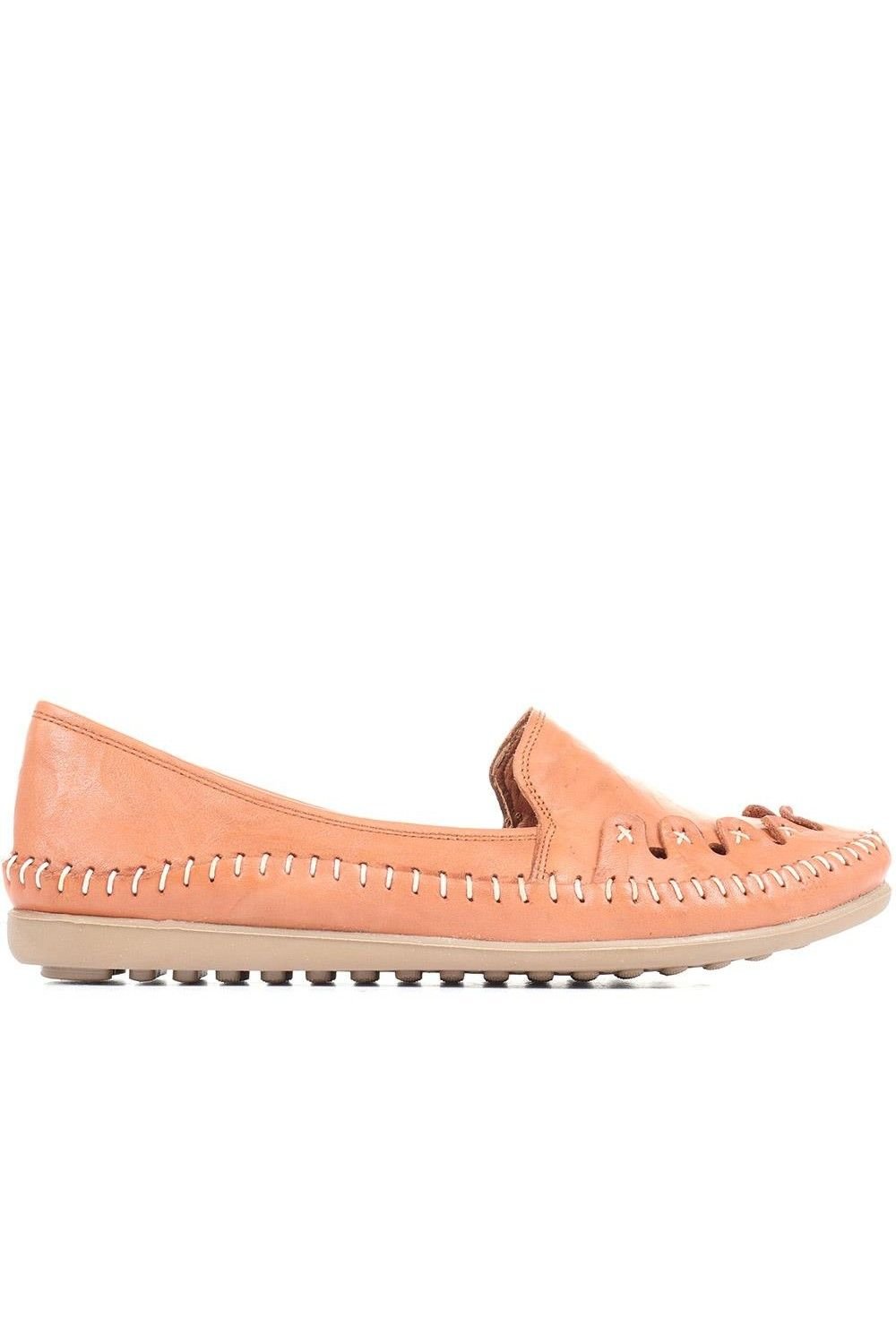 Pavers Pavers Women's Leather Slip-On Pumps in Tan - 2