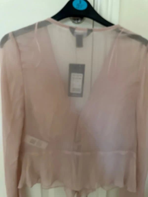 New Look Chiffon dusty pink tie front top new look 12