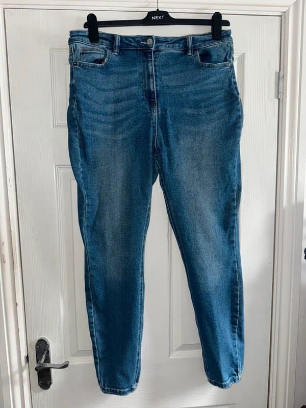 Next Next high rise blue skinny jeans with stretch 18