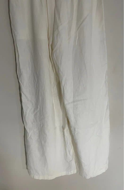 Bershka White Bershka Linen Trousers
