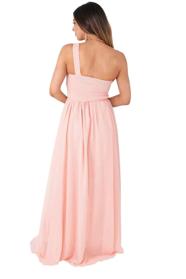 KRISP KRISP Women's One Shoulder Evening Maxi Dress in Pink - 3
