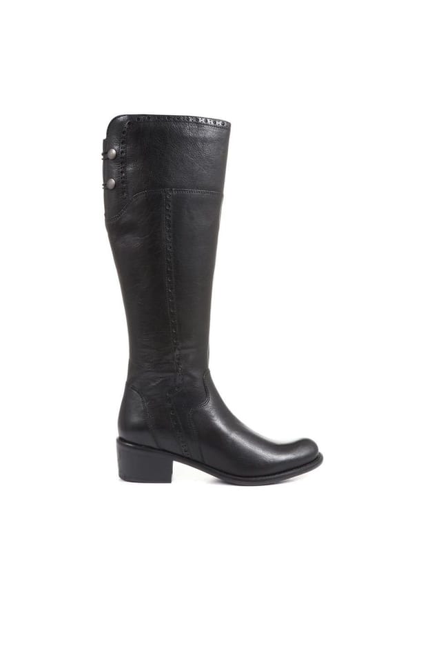 Jones Bootmaker Jones Bootmaker Women's Rachel Slim Calf Fit Leather Rider Boots in Black - 2