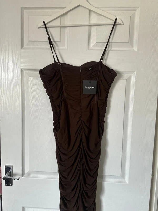 New Look New Look Parisian Tall Brown Ruched Corset Dress