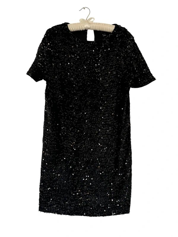 New Look NEW (No Tags) - New Look Black Sequin Short Sleeve Mini Dress - Sz14 - 1