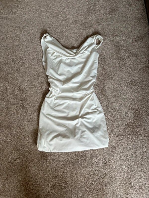 Bershka Scoop neck white dress