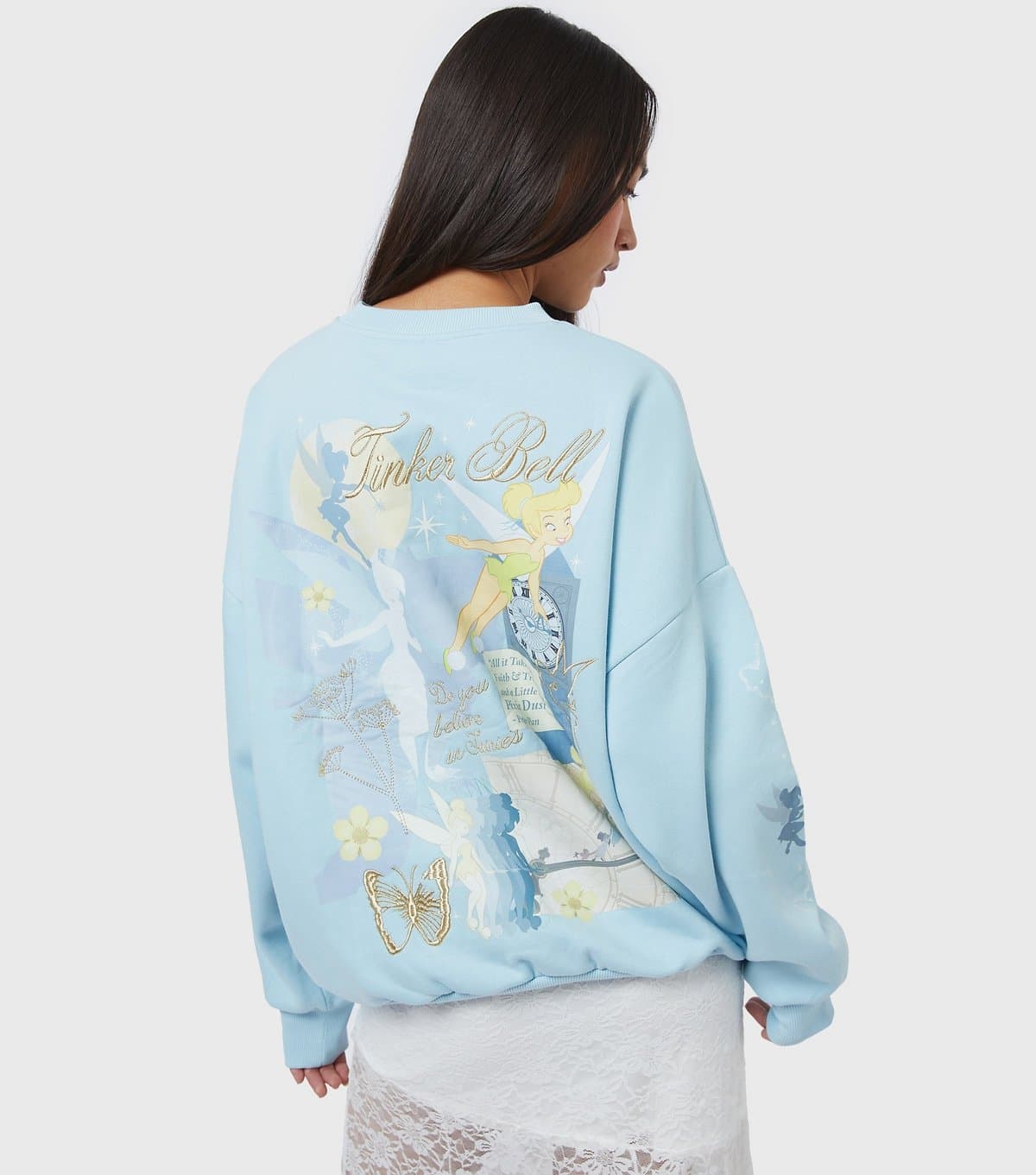 Skinnydip Skinnydip Blue Tinkerbell Print Sweatshirt