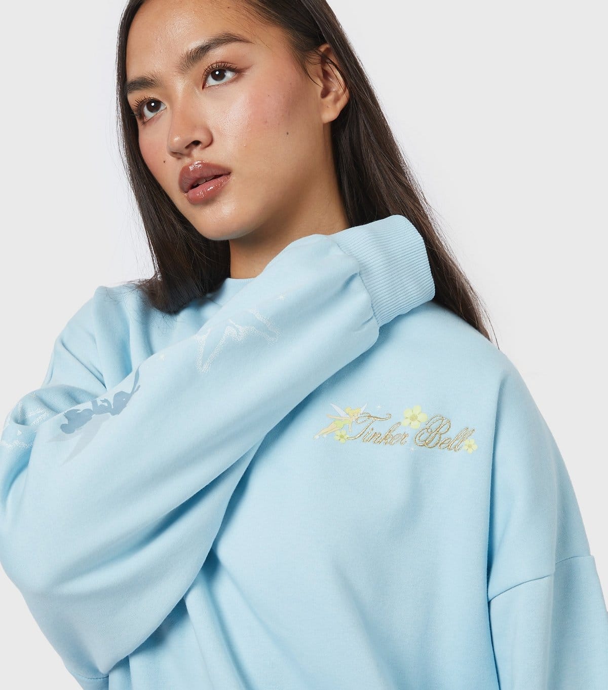 Skinnydip Women's Blue Disney Tinkerbell Print Sweatshirt Skinnydip New Look - 4