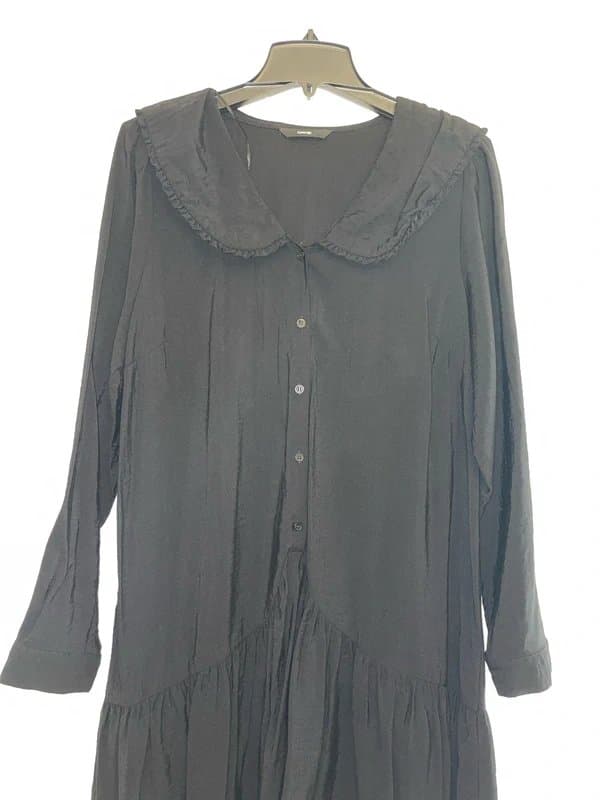 George at ASDA George Black Short Long Sleeve Summer Dress Size UK 14