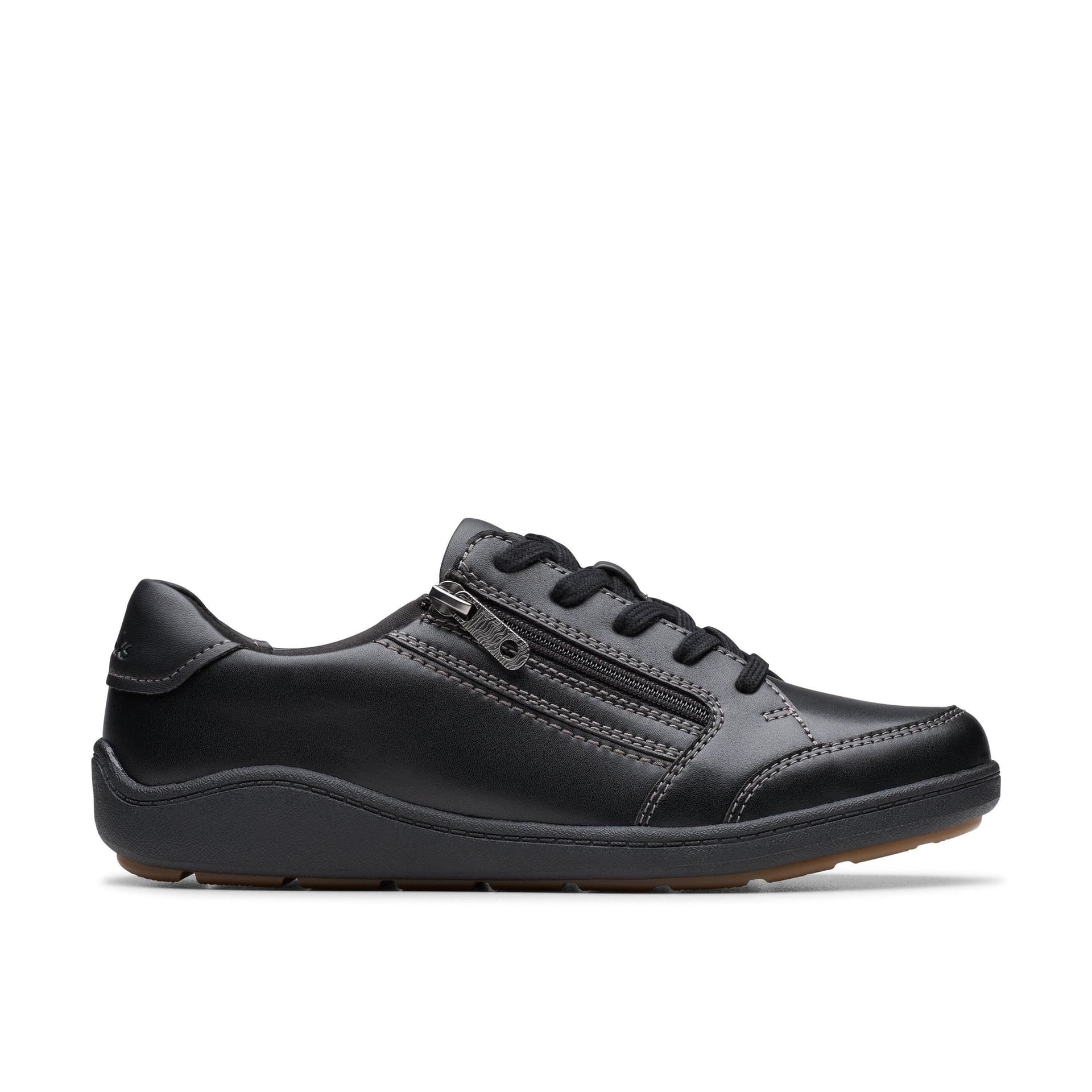 Clarks Clarks Women's Bryianne Bayla Black Leather Trainers